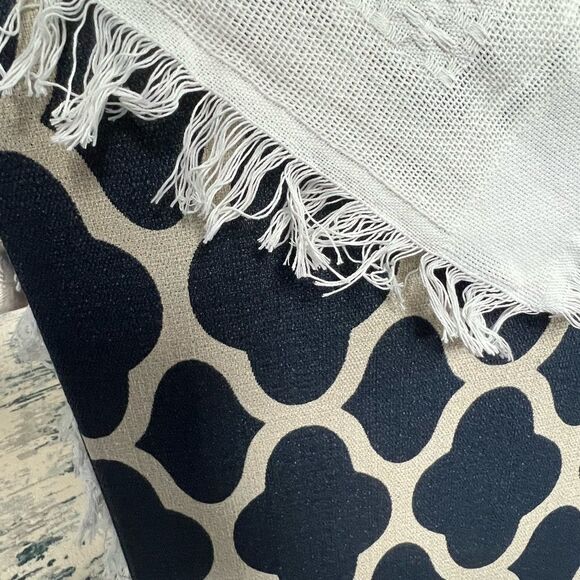 Throw Blanket In Off White tassels decor NWOT - Picture 4 of 4